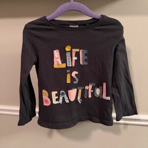 Next Boho “Life Is Beautiful” Embroidered Long Sleeve Top | Toddler